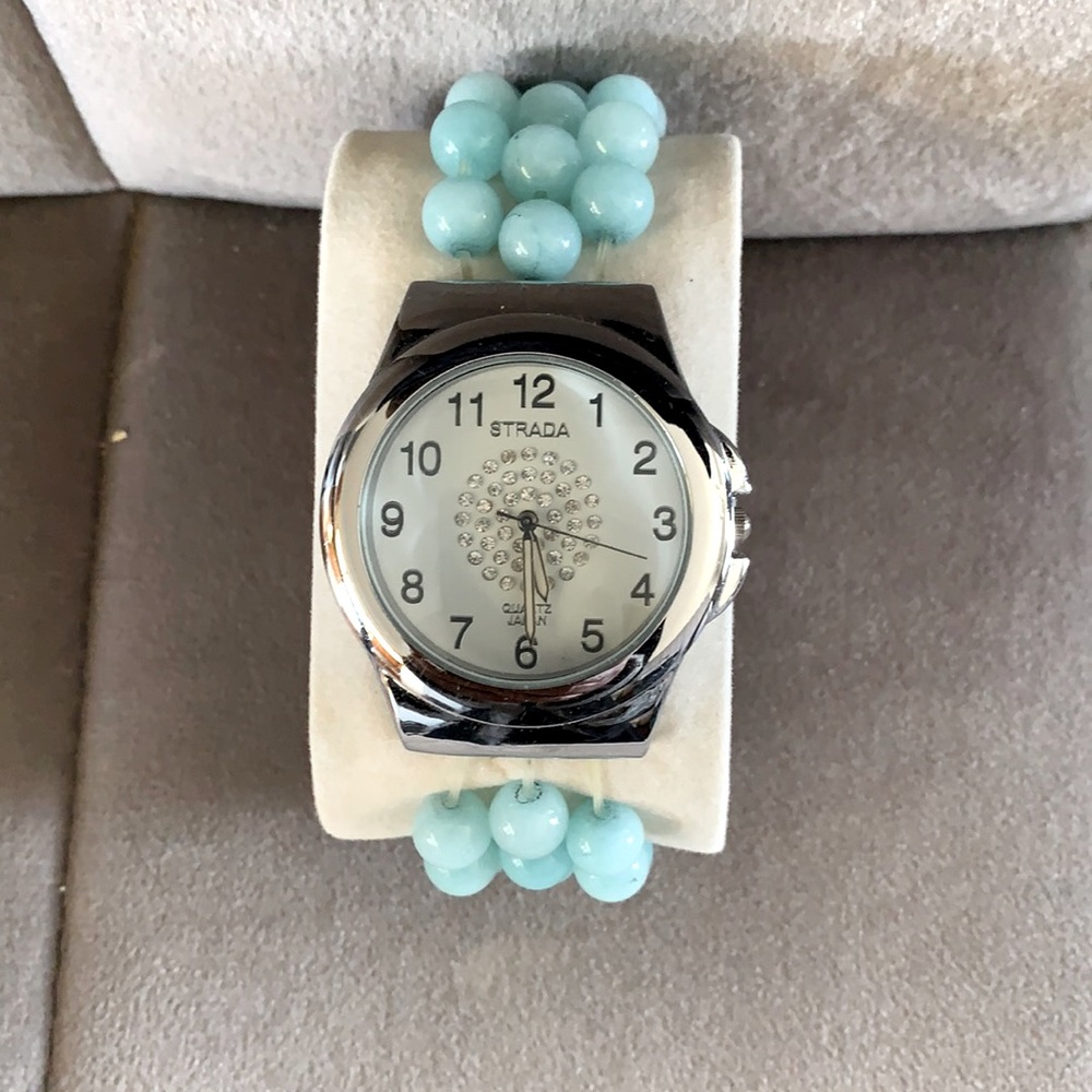 Strata quartz watch band blue beads